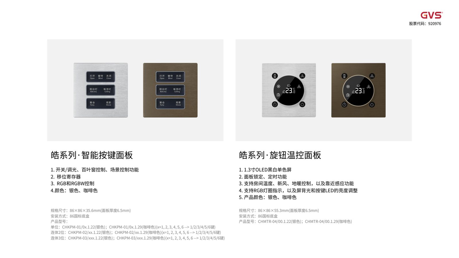 GVS 皓系列面板